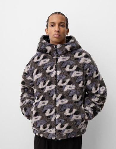 Cazadora Borreguillo Print Hombre Xl - Bershka - Modalova