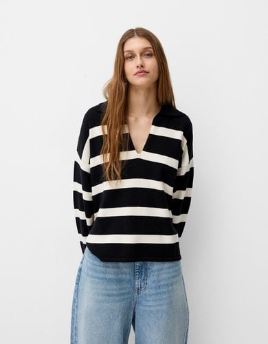 Jersey Cuello Polo Mujer M - Bershka - Modalova