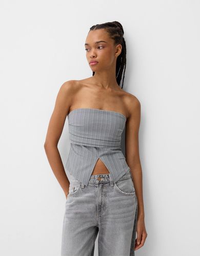 Bershka Top Bandeau Mujer M Gris - Bershka - Modalova