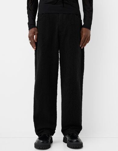 Pantalón Wide Desflecado Hombre 34 - Bershka - Modalova