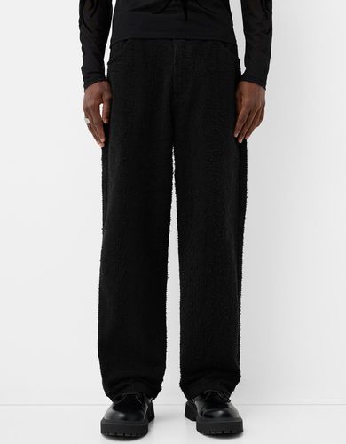 Pantalón Wide Desflecado Hombre 36 - Bershka - Modalova