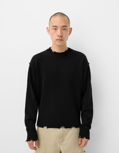 Bershka Jersey Rotos Hombre L Negro - Bershka - Modalova