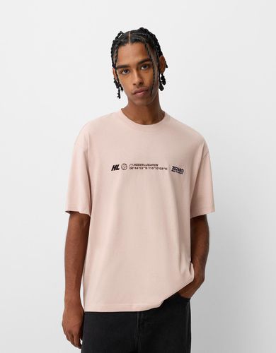 Camiseta Manga Corta Relaxed Print Hombre L - Bershka - Modalova