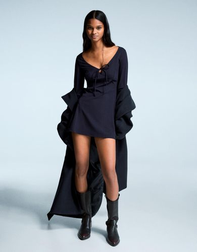 Vestido Mini Lazo Mujer L - Bershka - Modalova