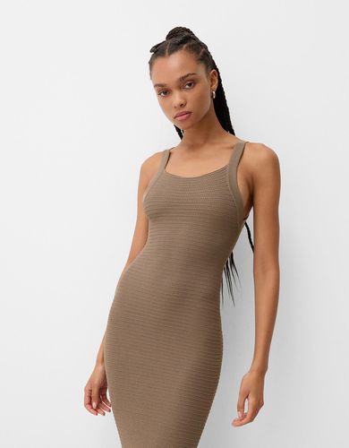 Vestido Midi Tirantes Calados Mujer M - Bershka - Modalova