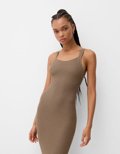 Vestido Midi Tirantes Calados Mujer Xs - Bershka - Modalova