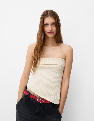 Top Bandeau Abertura Lateral Mujer L - Bershka - Modalova