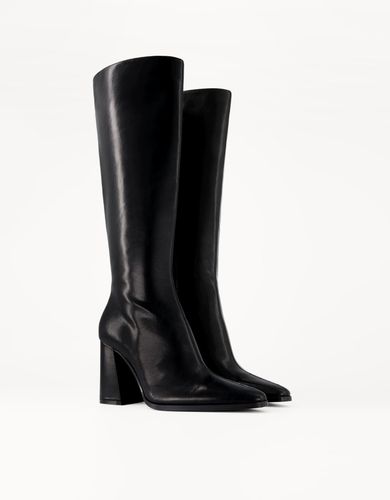 Bota Tacón Ancho Mujer 35 - Bershka - Modalova