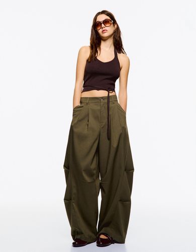 Pantalón Baggy Parachute Mujer 36 - Bershka - Modalova