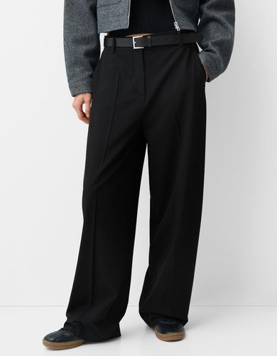 Pantalón Tailoring Con Cinturón Mujer 32 - Bershka - Modalova