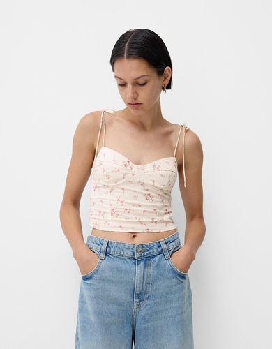 Top Cropped Tiras Lazo Mujer L - Bershka - Modalova