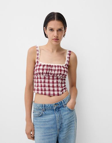 Top Cuadro Vichy Mujer L - Bershka - Modalova