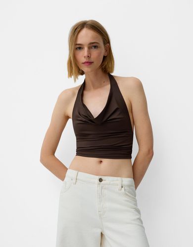 Top Halter Drapeado Mujer L - Bershka - Modalova