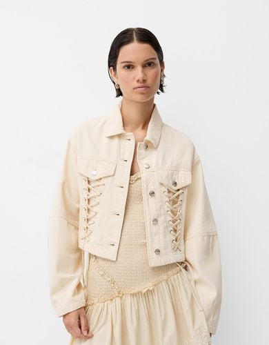 Cazadora Algodón Lace Up Mujer L - Bershka - Modalova