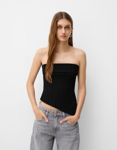 Top Bandeau Abertura Lateral Mujer S - Bershka - Modalova