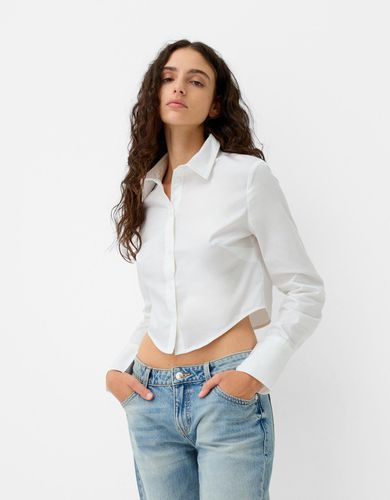 Camisa Entallada Manga Larga Rayas Mujer L - Bershka - Modalova