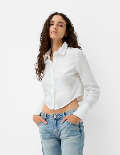 Camisa Entallada Manga Larga Rayas Mujer S - Bershka - Modalova