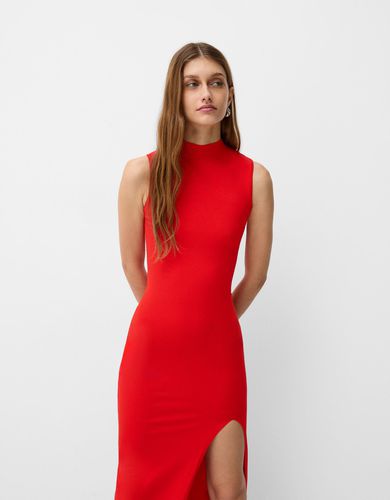 Vestido Midi Cuello Alto Mujer S - Bershka - Modalova