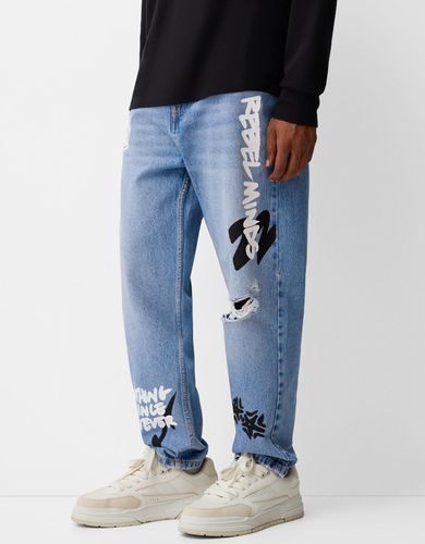 Jeans Loose Print Hombre 36 - Bershka - Modalova