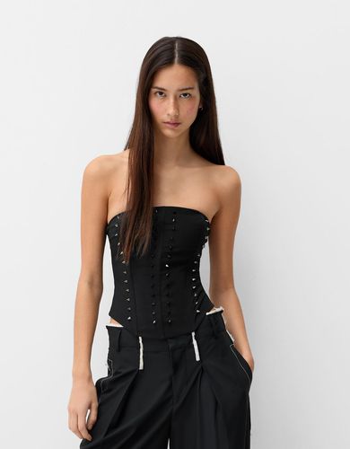 Bershka Top Bandeau Mujer L Negro - Bershka - Modalova