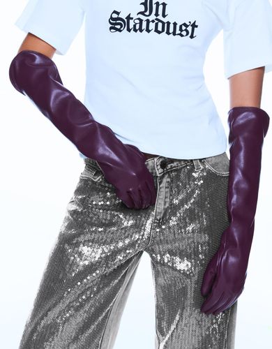 Guantes Largos Efecto Piel Mujer - Bershka - Modalova