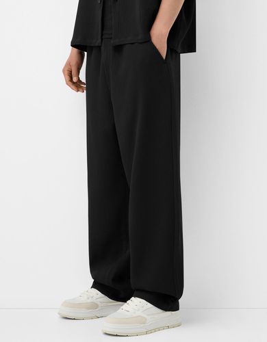 Pantalón Wide Leg Plisado Hombre S - Bershka - Modalova