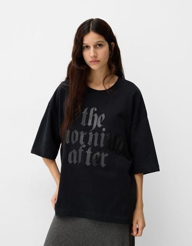 Camiseta Manga Corta Print Mujer L - Bershka - Modalova