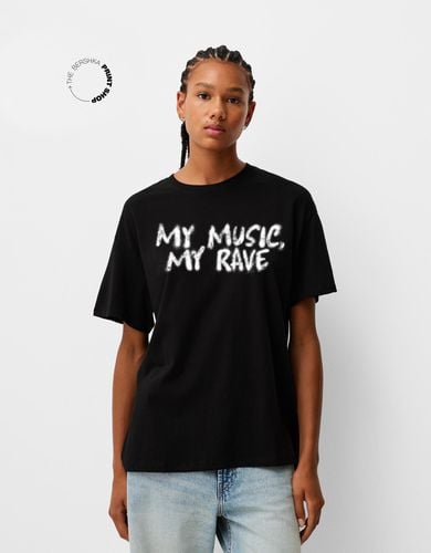 Camiseta Manga Corta Oversize Mujer L - Bershka - Modalova