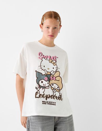 Camiseta Hello Kitty & My Melody Manga Corta Oversize Mujer 10-12 - Bershka - Modalova