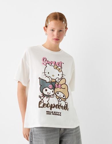 Camiseta Hello Kitty & My Melody Manga Corta Oversize Mujer Xs - Bershka - Modalova