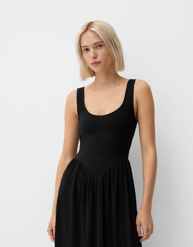 Vestido Midi Tirantes Mujer L - Bershka - Modalova