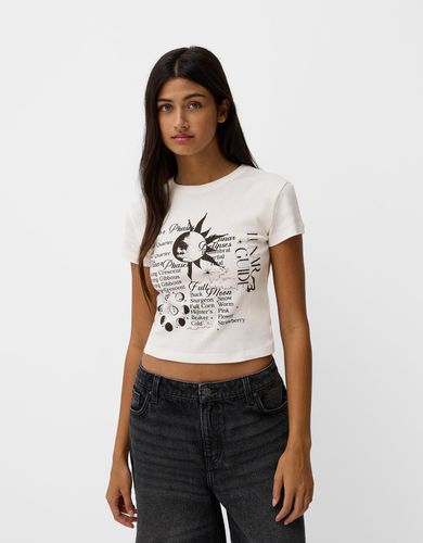 Camiseta Manga Corta Print Mujer M - Bershka - Modalova