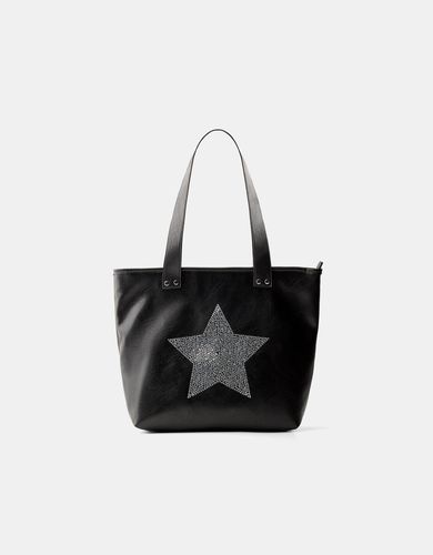 Bolso Shopper Strass Mujer - Bershka - Modalova