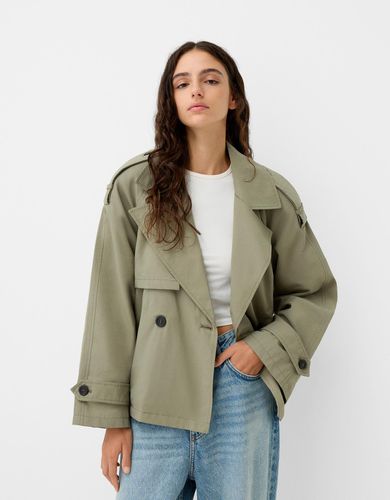 Abrigo Trench Corto Mujer L - Bershka - Modalova