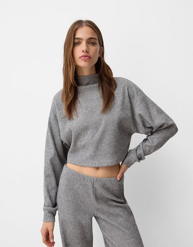 Jersey Cuello Perkins Rib Soft Touch Mujer L - Bershka - Modalova