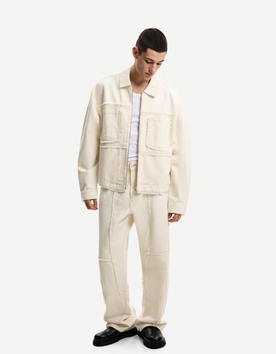 Jeans Baggy Flecos Hombre 46 - Bershka - Modalova