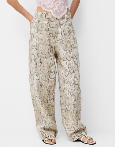 Pantalón Carpenter Animal Print Mujer 34 - Bershka - Modalova