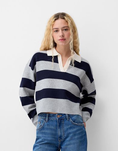 Jersey Cuello Polo Mujer S - Bershka - Modalova