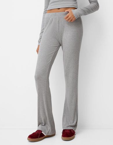 Pantalón Fluido Rib Mujer S - Bershka - Modalova