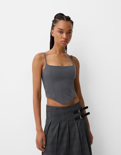 Bershka Top Corsé Mujer L Gris - Bershka - Modalova