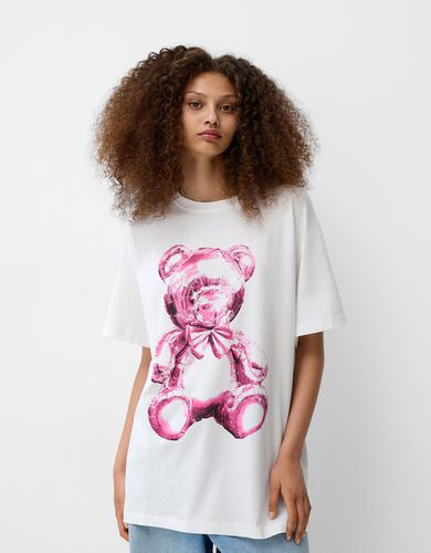 Camiseta Manga Corta Print Mujer Xs - Bershka - Modalova