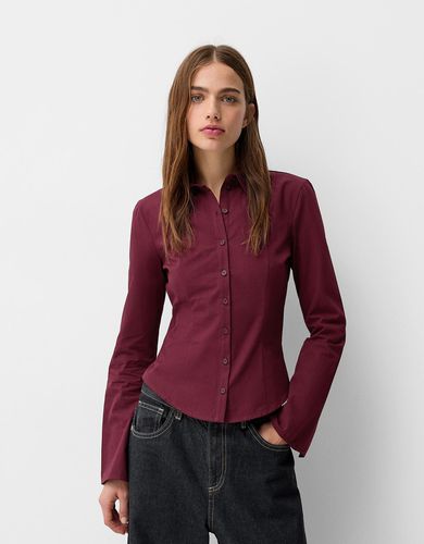 Camisa Manga Larga Entallada Mujer L - Bershka - Modalova