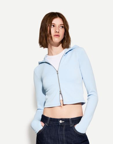 Sudadera Cremallera Con Modal Capucha Mujer S - Bershka - Modalova