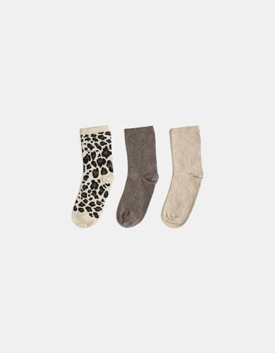 Pack 3 Calcetines Animal Print Mujer - Bershka - Modalova