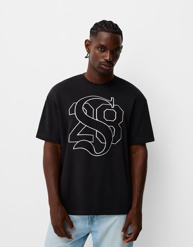 Camiseta Manga Corta Felpa Hombre L - Bershka - Modalova