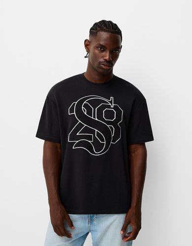 Camiseta Manga Corta Felpa Hombre M - Bershka - Modalova