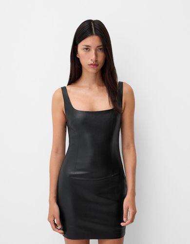 Vestido Mini Ajustado Efecto Piel Mujer L - Bershka - Modalova