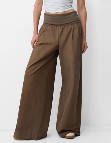 Pantalón Wide Leg Vuelta Cintura Mujer M - Bershka - Modalova