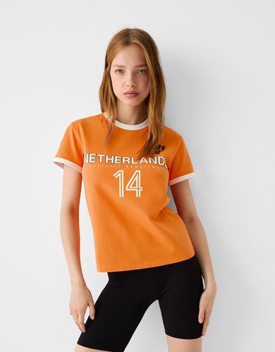 Camiseta Manga Corta Contraste Sport Mujer 10-12 - Bershka - Modalova