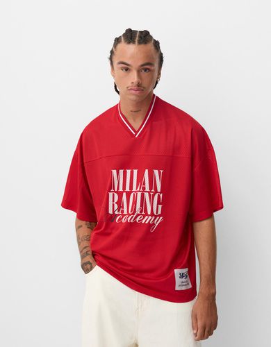 Camiseta Manga Corta Mesh Sport Oversize Hombre L - Bershka - Modalova